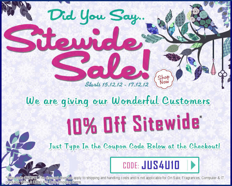 Crazy Sales coupons: 10% OFF Sitewide