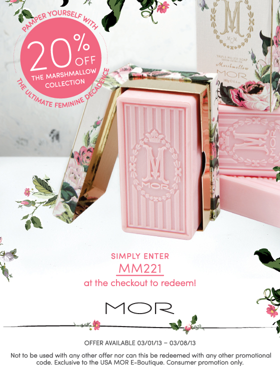 MOR Cosmetics coupons: 20% off MARSHMALLOW