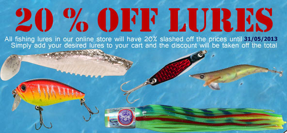 Fishing Tackle Shop coupons: 20% off lures