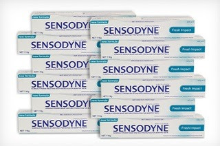 Visit 12 Tubes of Sensodyne Fresh Impact Toothpaste